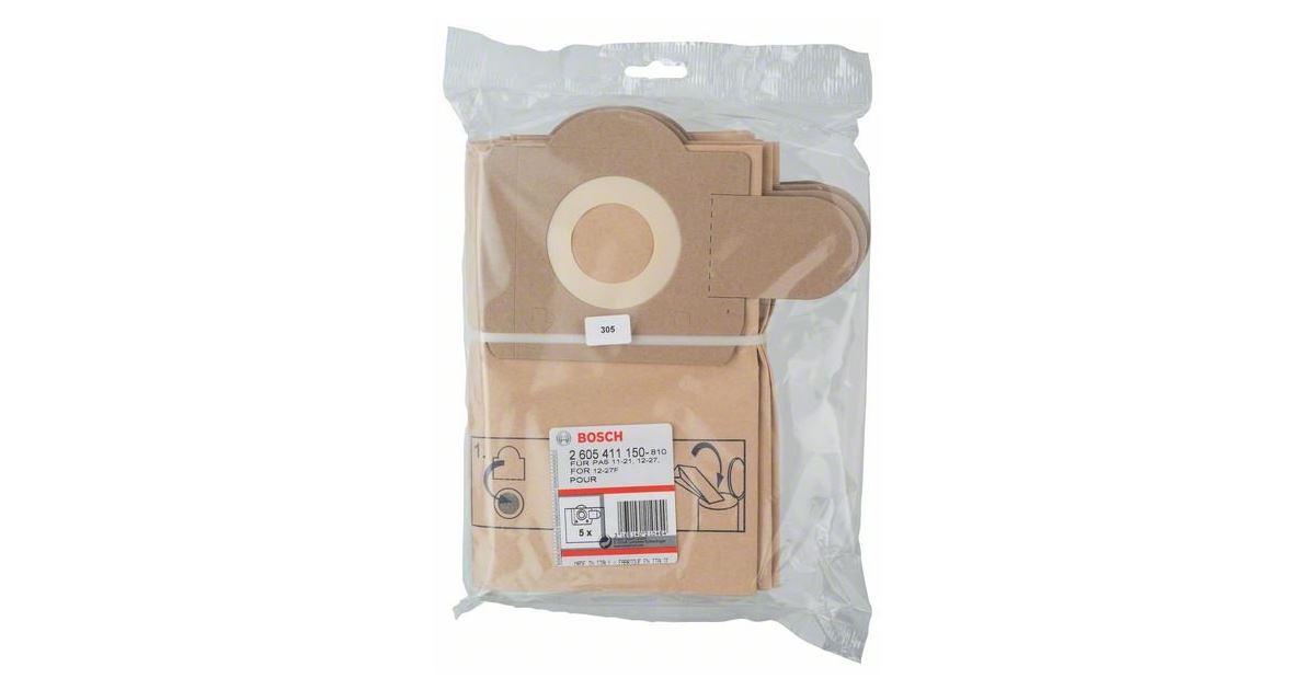 BOSCH Bolsas filtro de papel PAS11-21 (5 uds) 2605411150