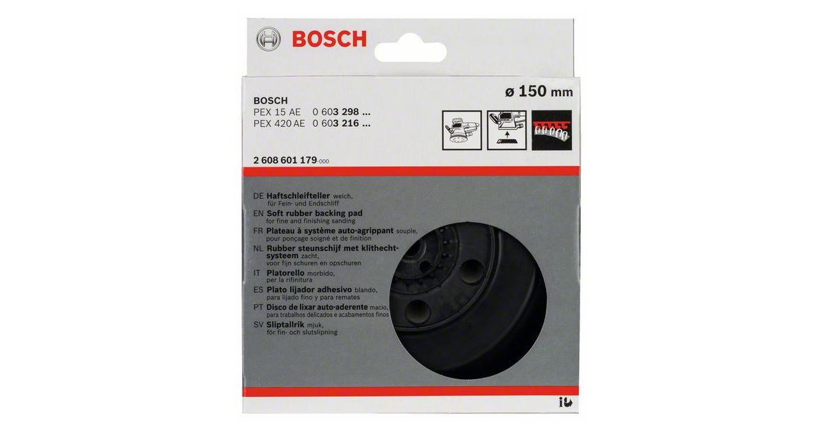 BOSCH Discos de lijado blandos, 150 mm 2608601179