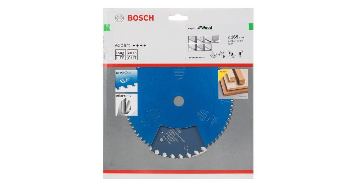 BOSCH Hoja de sierra Expert para madera 165 x 20 x 2,6 mm, 36 2608644023