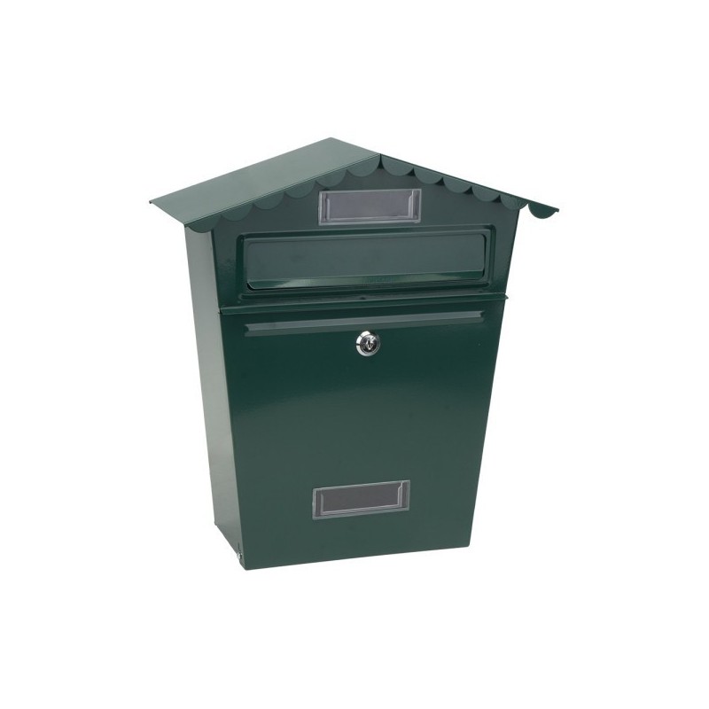 Buzon De Correo Frida Acero Galvanizado Verde 36x32x10 Cm Tejado Antilluvia, Ventana Visualizacion