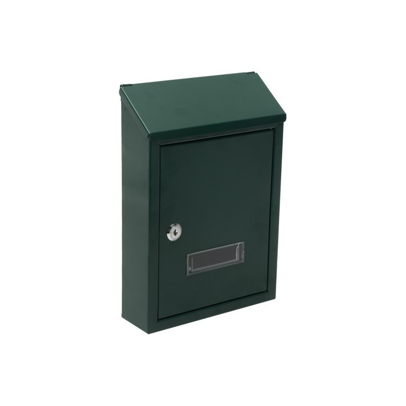Buzon De Correo Milena Acero Galvanizado Verde 30x21x7 Cm Cerradura De Cilindro Tapa Antilluvia