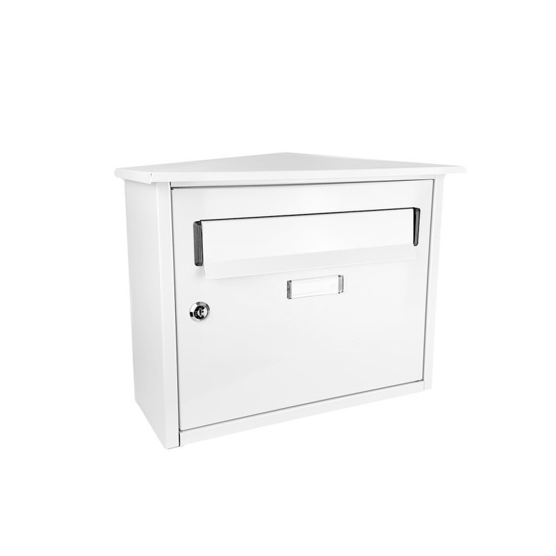 Buzon De Correo Nikita Acero Galvanizado Blanco 33x39x17 Cm Diseño Trampilla Antilluvia Resistente
