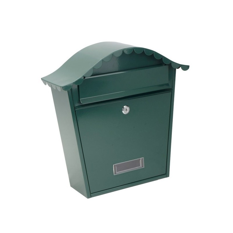 Buzon De Correo Tilda Acero Galvanizado Verde 37x36x13,5 Cm Tejadillo Antilluvia