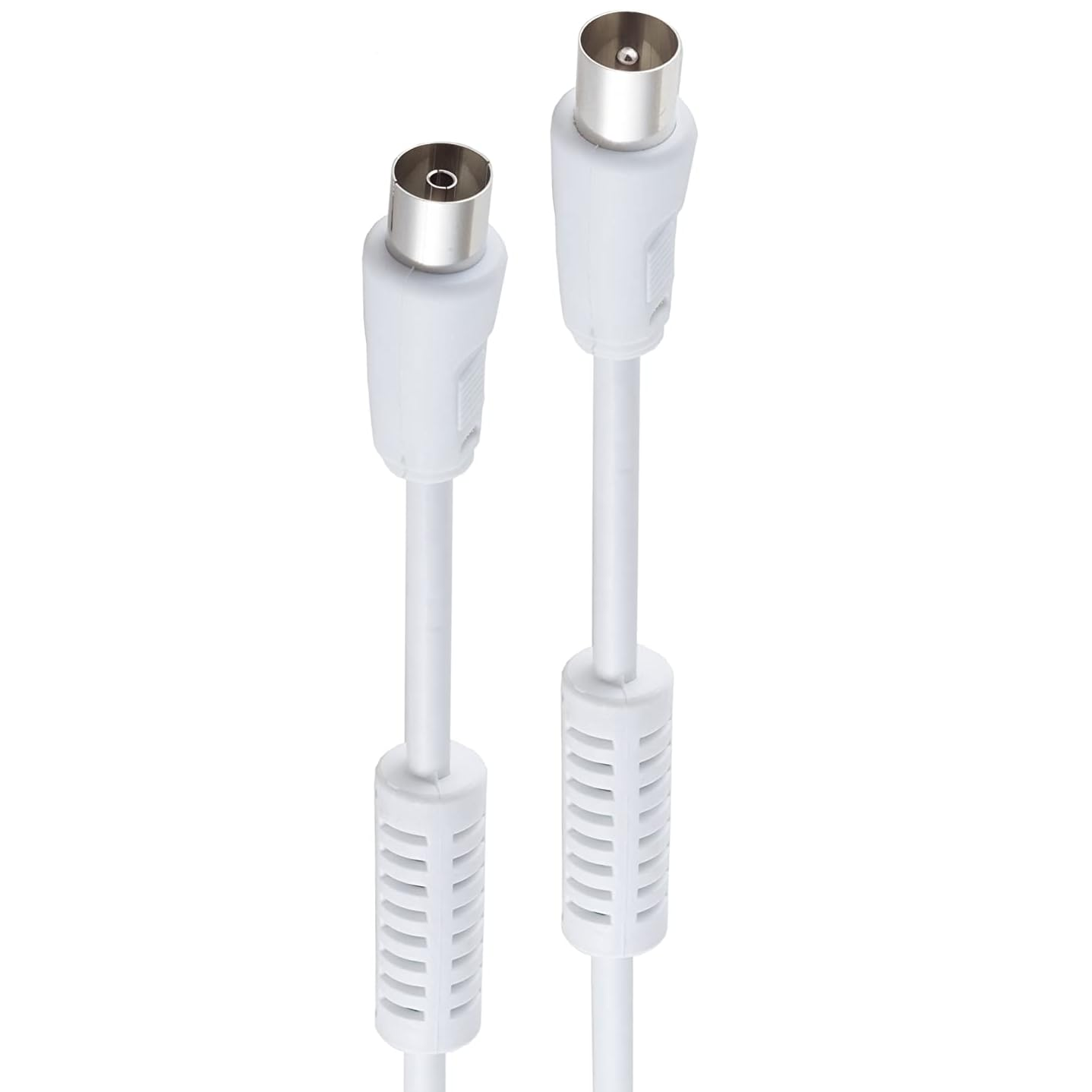 Cable Antena De TV De 80 Ohm Con Ferrita 2.5 M Blanco