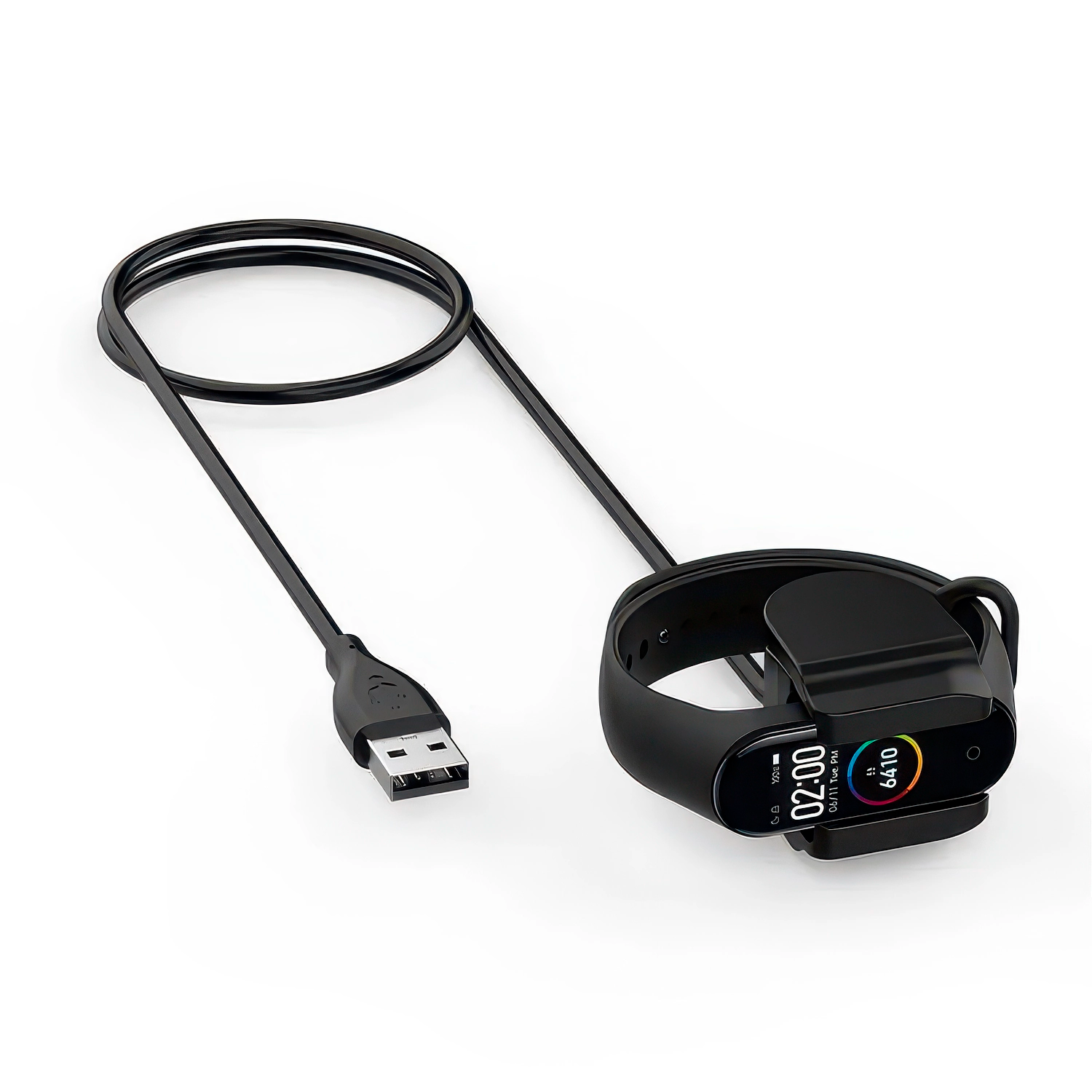 Cable USB Carga Y Sincronizacion Xiaomi Mi Band 5 Con Clip 0.30 M Negro