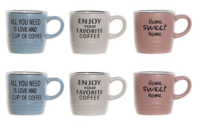 Cafe Set 6 Tazas Multicolor R-189370