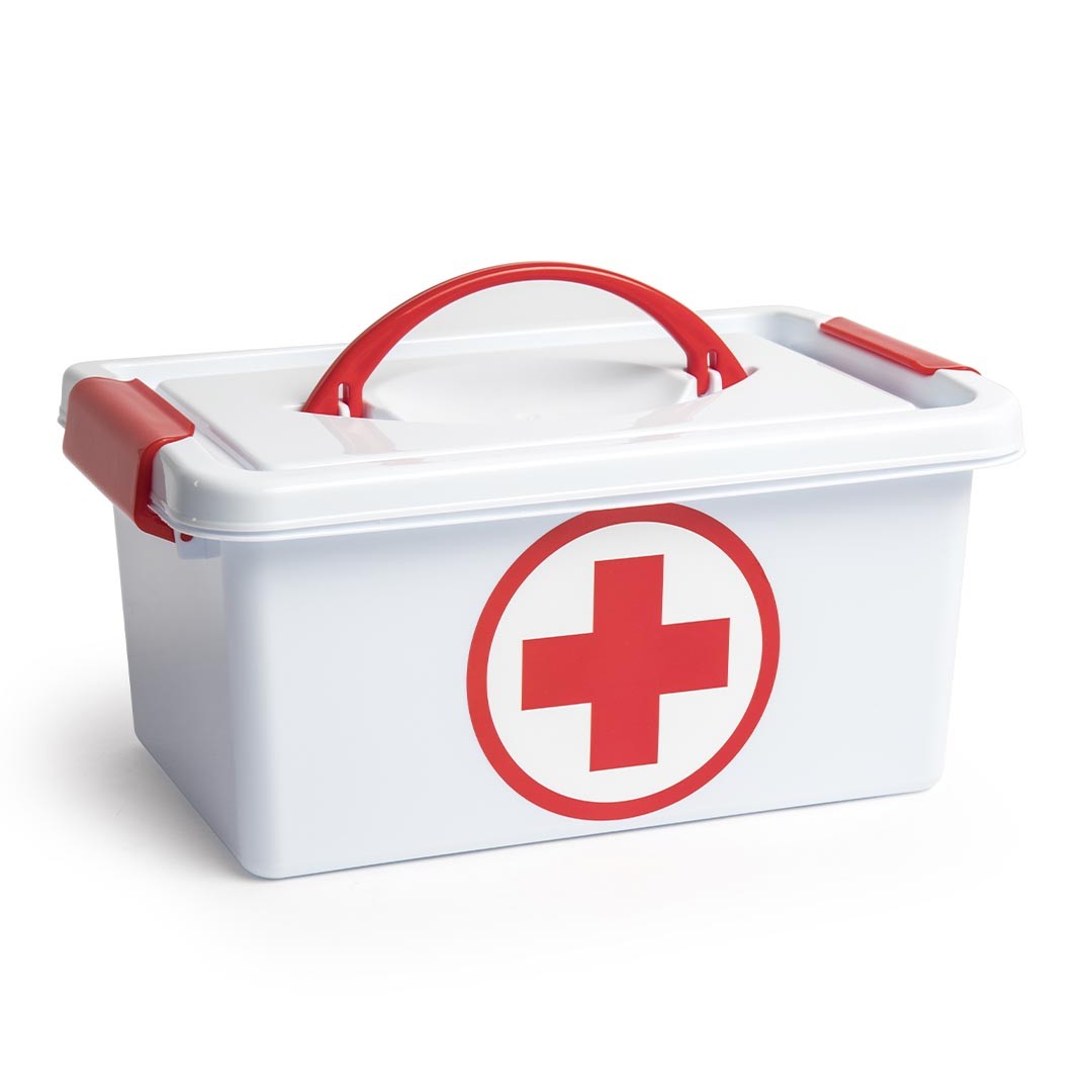 Caja Botiquin Primeros Auxilios Con Tapa Y Asa 4 Litros Blanco