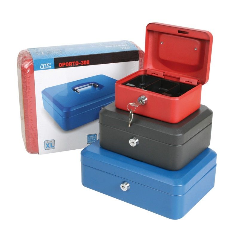 Caja Caudal. C/Ban. Azul 30X24Xh 9 Cm. 150D32 Ehl