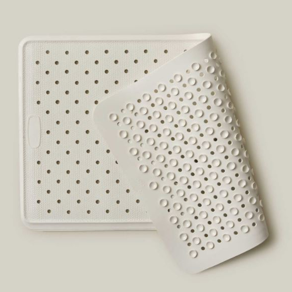 Alfombra Baño Caucho 65x35cm Blanco