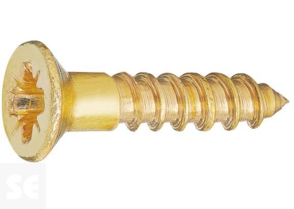 Tornillos para Madera 3,5x16mm. Pozidrip Pz Cabeza Avellanada Din 7997 Latón (20u.)