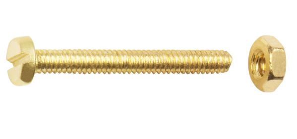 Tornillo Métrico con Tuerca Cabeza Cilindro 2x16mm. Din 84 Latón Ph Radio Screws (20u.)