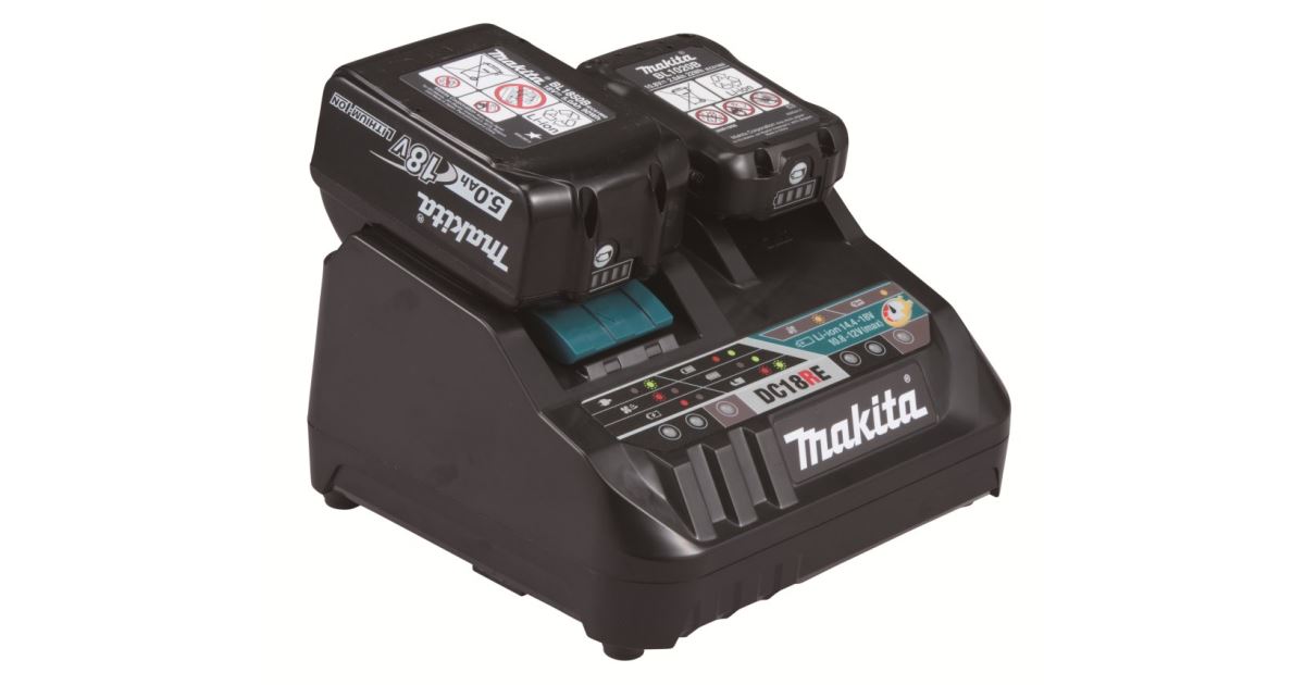 Cargador MAKITA Li-ion 1xLXT+ 1xCXT DC18RE 12/18V para carga rápida 198720-9