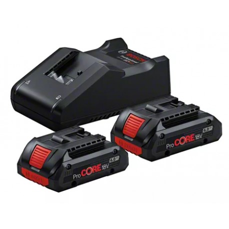 Cargador rápido GAL 18V-40 + 2 baterías ProCORE 18V 4.0 Ah - BOSCH