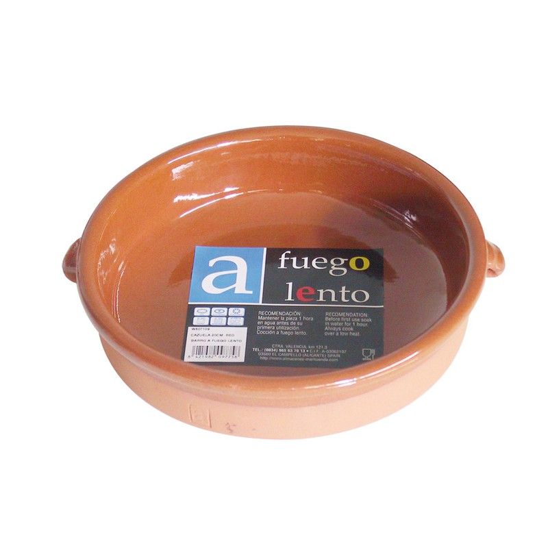 Cazuela Barro Redonda 2 Asas 25 Cm. 152Y25