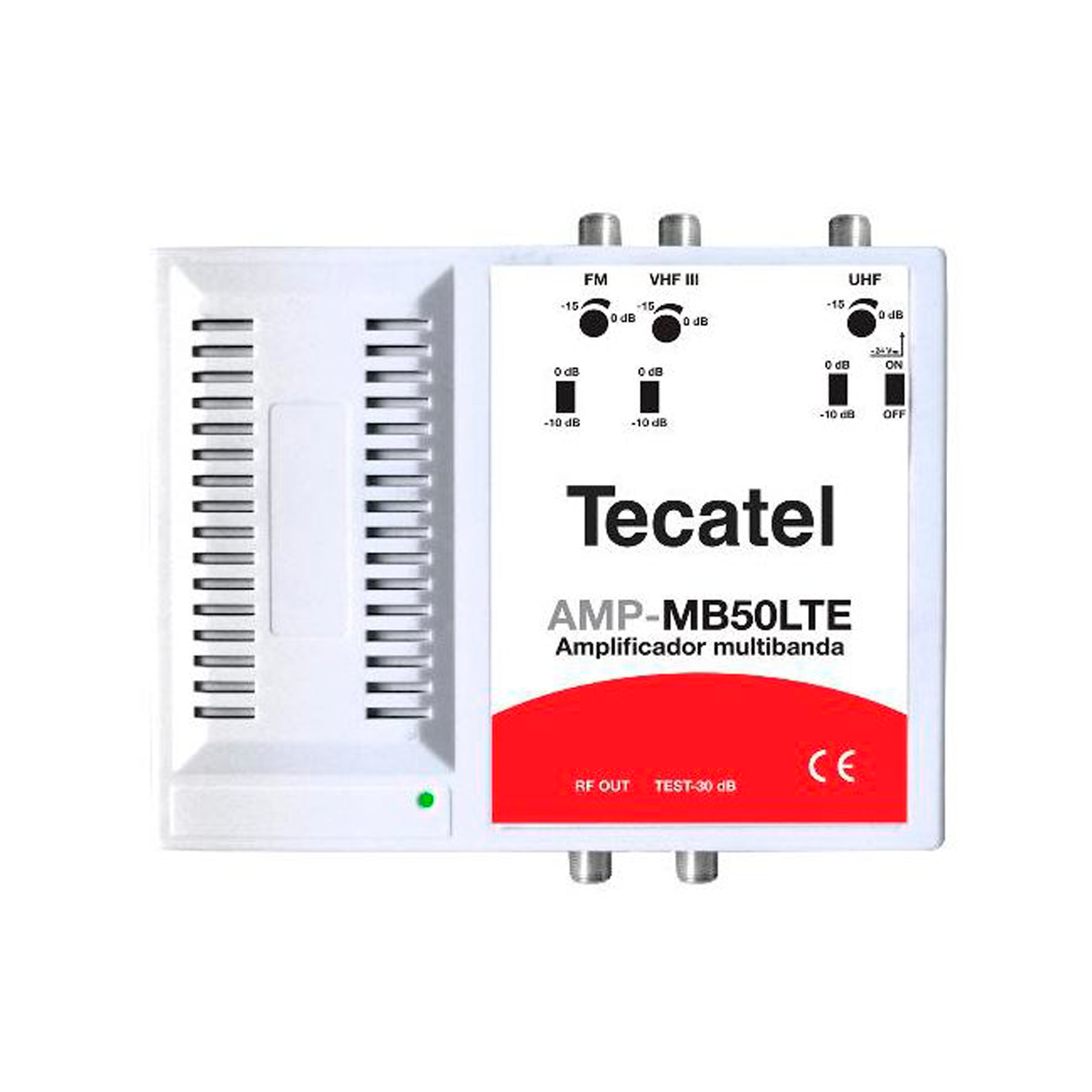 Central Amplificación, 50dB, 3 Entradas, FM,VHF-III,UHF LTE 700  Blanco