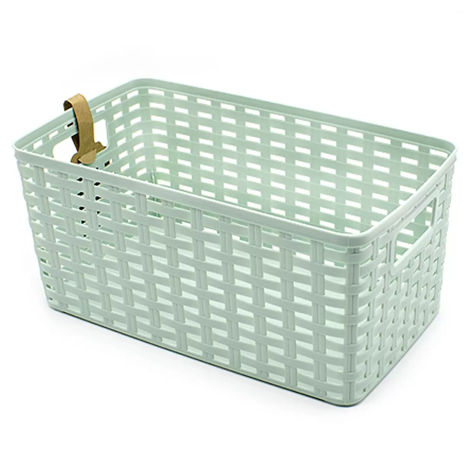 Cesta De Almacenamiento Organizador Rattan Mimbre 18 Litros Verde