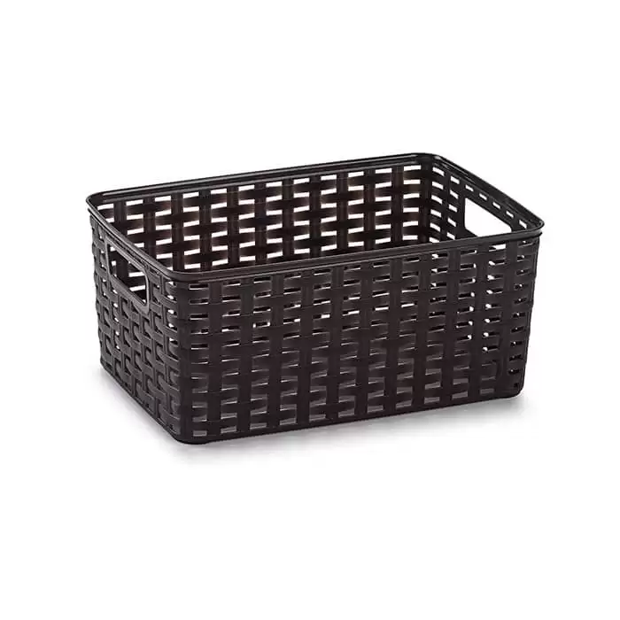 Cesta De Almacenamiento Organizador Rattan Mimbre 18 Litros Wengue