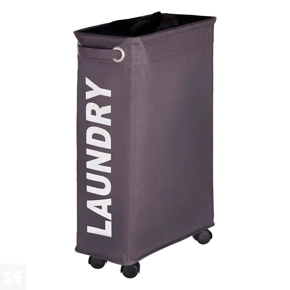 Cesto para la Ropa Estrecho con Ruedas Gris Oscuro - Corno Wenko