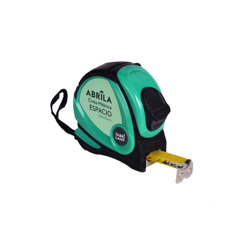 Cinta Metrica Espacio 10mx25mm Negr/verde Clip,asa Enganche Magnetico,bloqueo Y Ergonomico