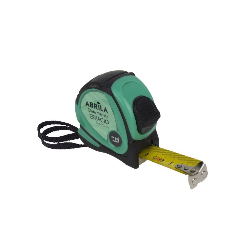Cinta Metrica Espacio 8mx25mm Negro/verde Clip,asa Enganche Magnetico,bloqueo Y Ergonomico