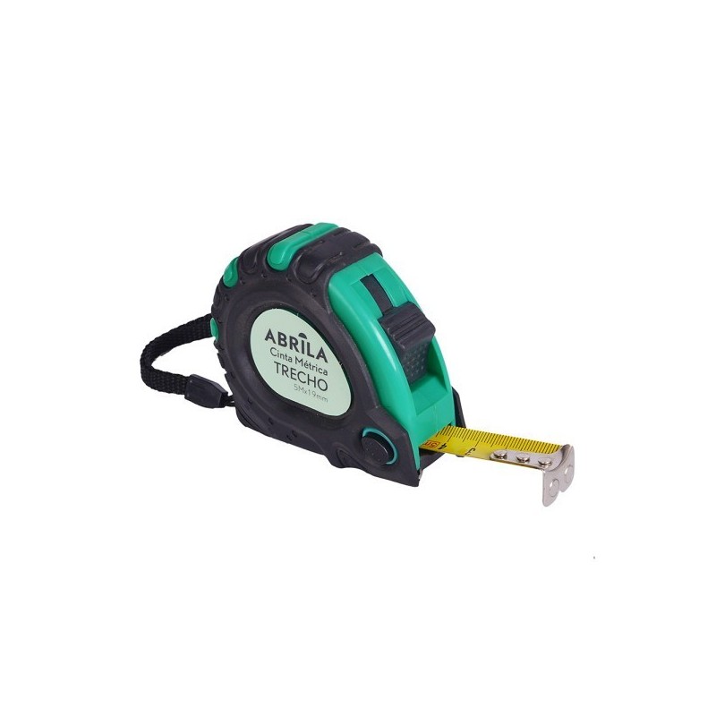 Cinta Metrica Trecho 5mx19mm Negro/verde Autobloqueo,enganche Magnetico,clip,antideslizane