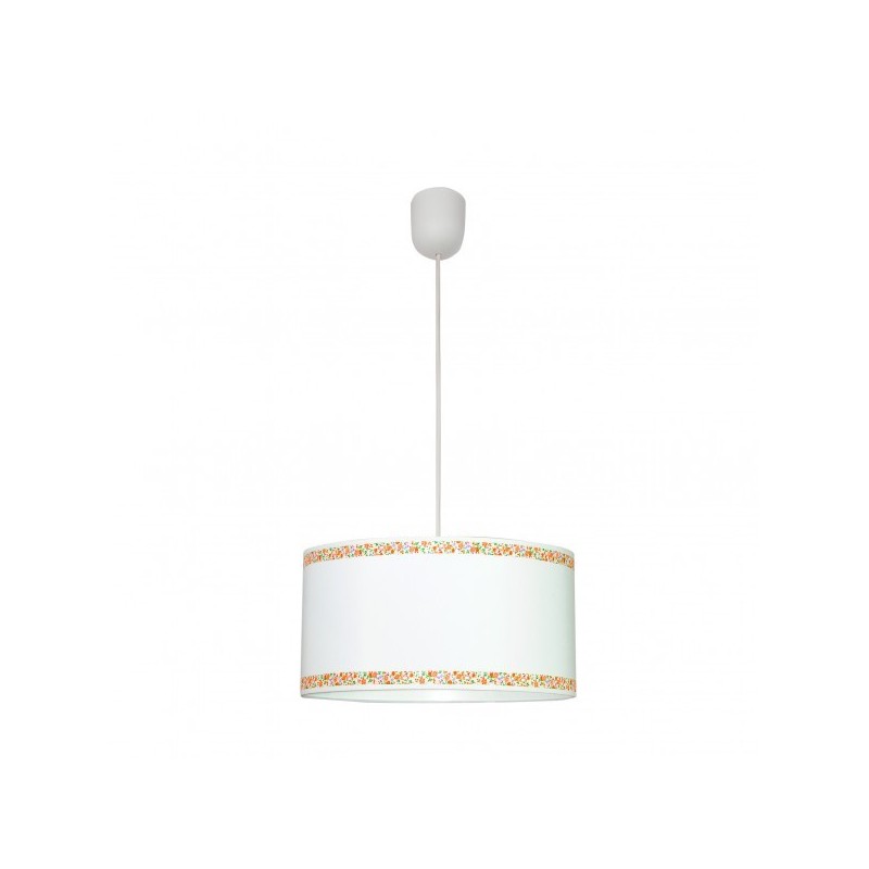 Colgante Cenefa Blanco/naranja 1xe27 Regx35d