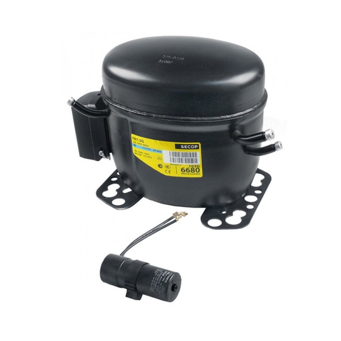 compresor refrigerante R134a tipo FR7.5G 220-240V 50Hz HMBP completamente hermético 10,6kg 1/5HP