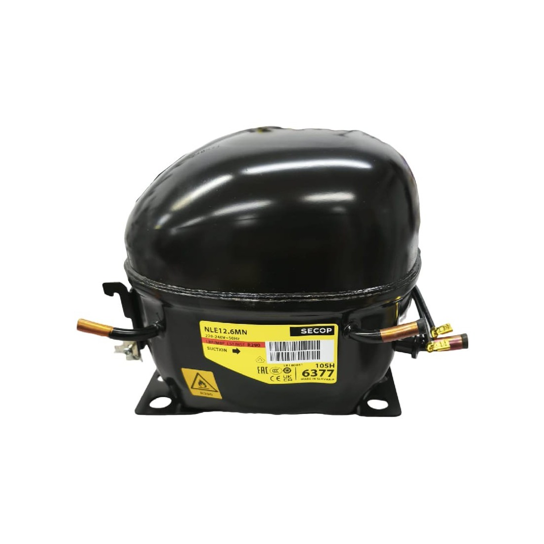 Compresor refrigerante R290 tipo NLE12.6MN 220-240V 50 Hz LBP MBP