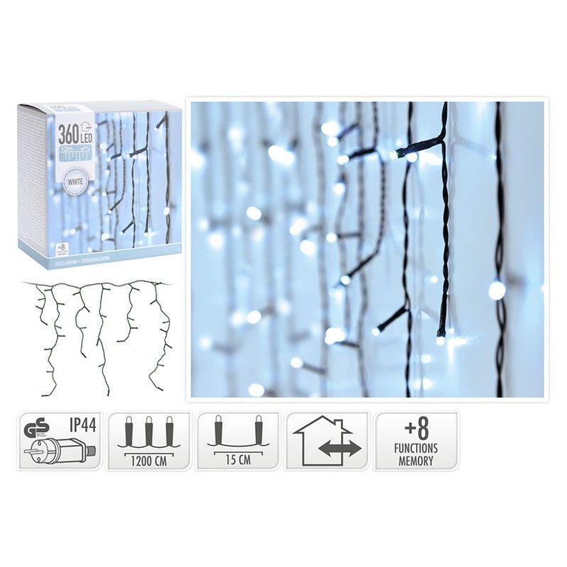 Cortina Iluminacion 360 Leds Blanca Ext. 555R1157