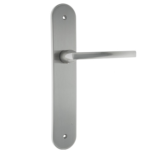 Manivelas con placa - Juego Manivelas con Placa Rental Aluminio Níquel Satinado