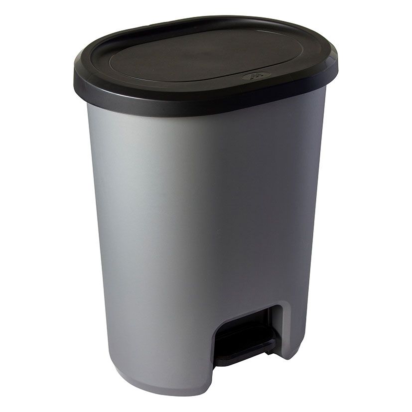 Cubo Basura Pedal 45l.Gris Metal.Habitex