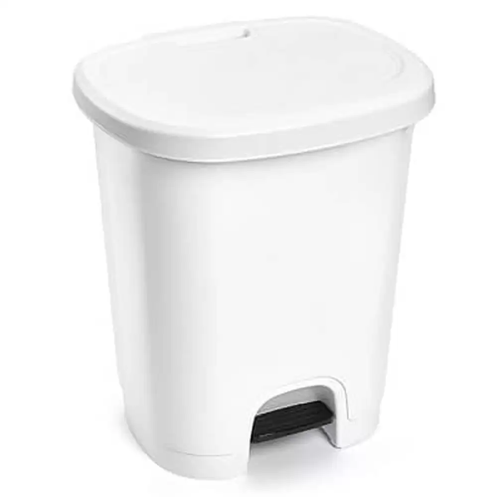 Cubo Basura Plastico Apertura Pedal 27 Litros Blanco
