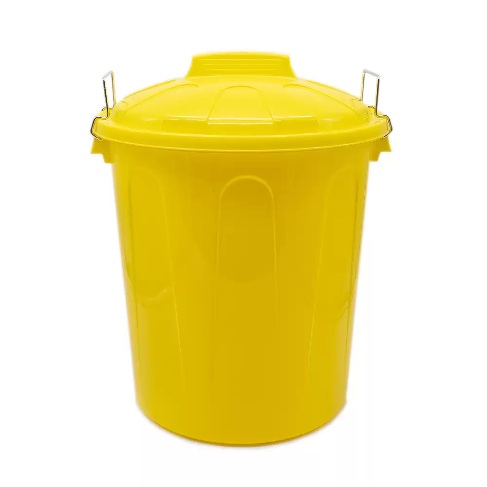 Cubo Basura Plastico Comunidad Con Tapa 51 Litros Amarillo