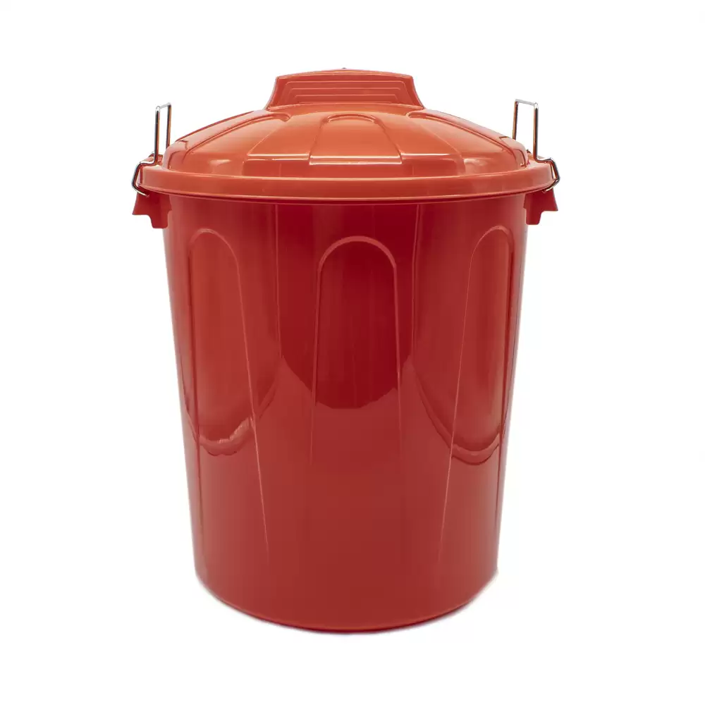 Cubo Basura Plastico Comunidad Con Tapa 51 Litros Rojo