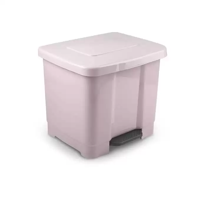 Cubo Basura Reciclaje Plastico Apertura Pedal 35 Litros Rosa Claro