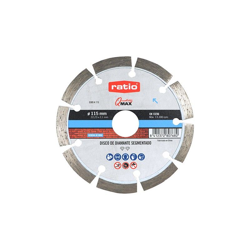 Disco diamante segmentado. ø 115 mm. Sinter Beton. RATIO.