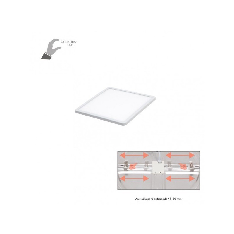 Downlight 8w 5500k Blanco Providencia 586lm 1x11,8x11,8 Cm De Empotrar Corte Ajustable 4,5x4,5-8x8 Cm