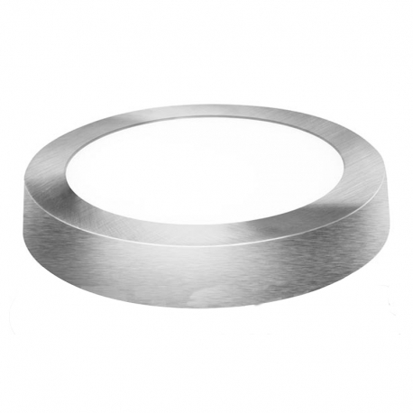 Downlight led matel18w superficie redondo plata luz fria 6400k 1800lm ø230 mm