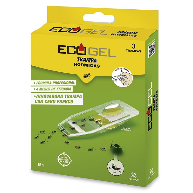 Ecogel Hormigas Trampa Hormigas 15 Gramos (Caja De 3 Unidades) NOVAR