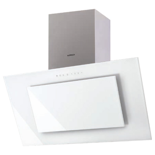 Campanas extractoras - EDESA Campana Inclinada ECV-9831 GWH 90cm Cristal Blanco