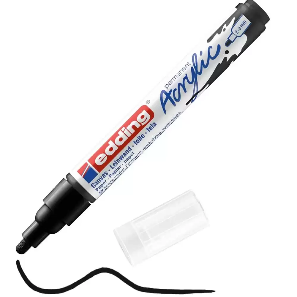 Edding 5100 Marcador Acrilico Trazo Redonda Negro