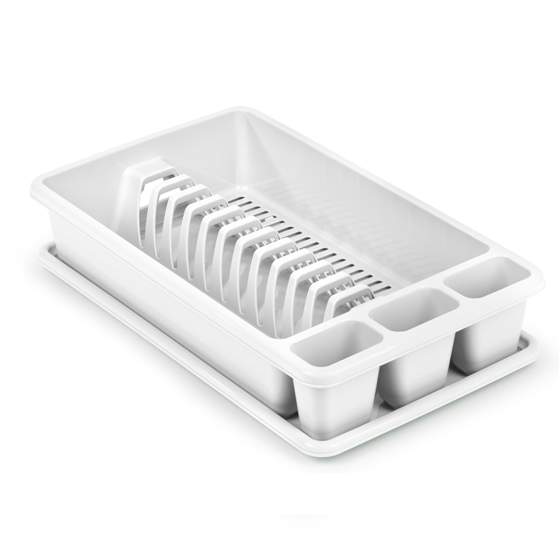 Escurreplato De Plastico Mediano Crema Blanco