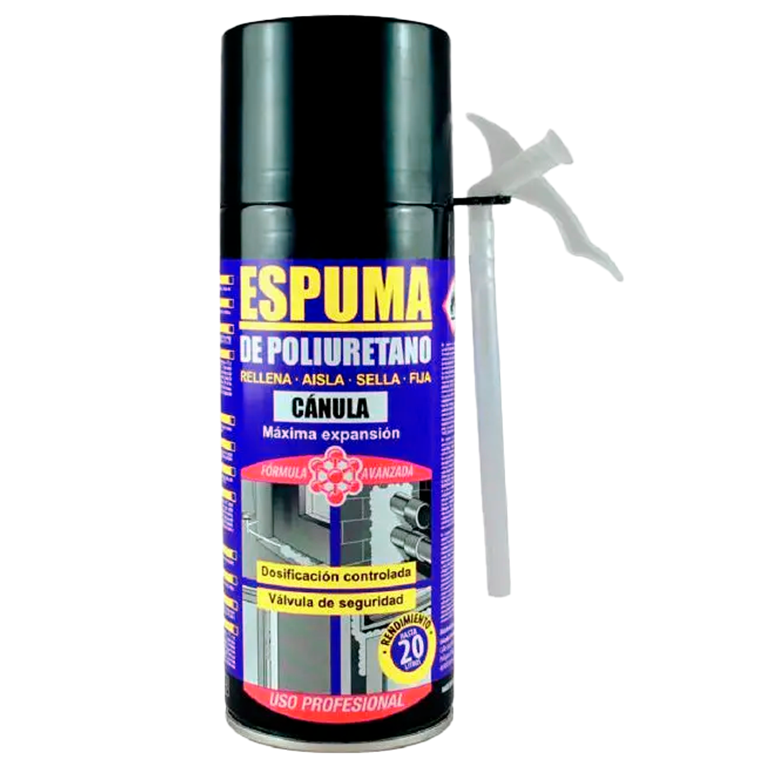 Espuma De Poliuretano Alta Expansión Con Cánula 300 Ml