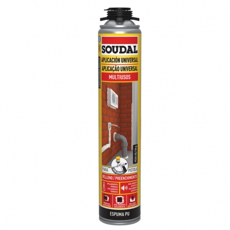 Espuma poliuretano soudal pistola 750 ml