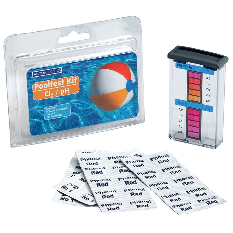 Estuche analizador de cloro libre y pH Pooltester AstraPool (pastillas)