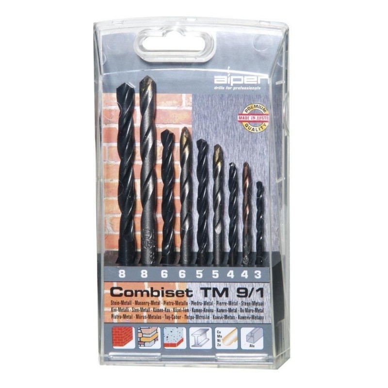 Estuche Brocas Alpen HSS / Widia 9 Piezas ALPEN