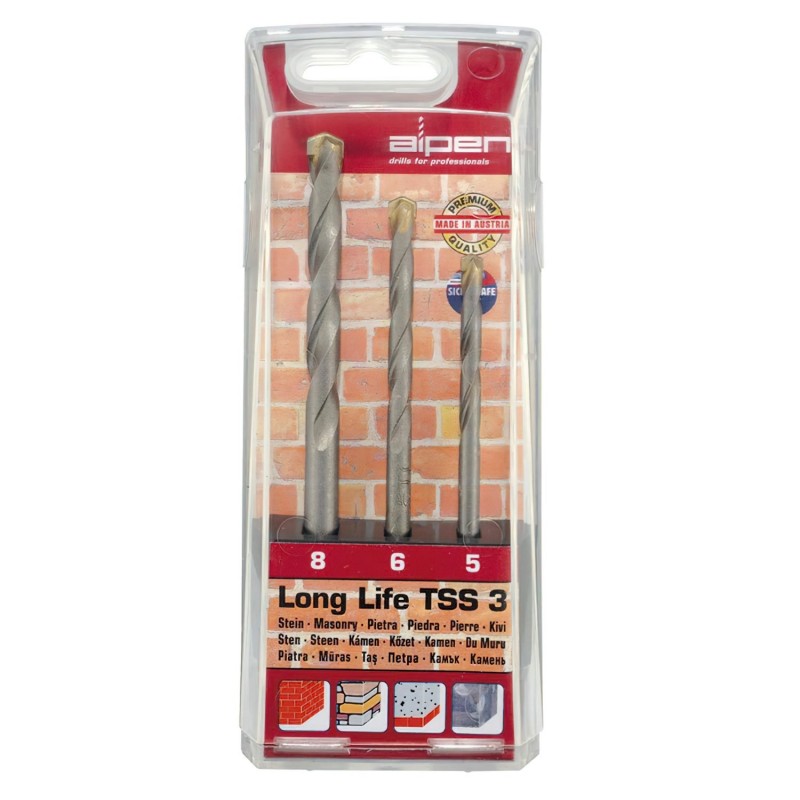Estuche Brocas Alpen Widia Long Life3 Piezas ALPEN