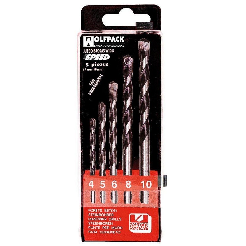 Estuche Brocas Widia Profesional Wolfpack Speed 5 Piezas WOLFPACK
