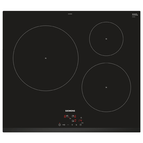 Placas de inducción - SIEMENS Encimera Inducción EU631BJB2E 3 Zonas Negro