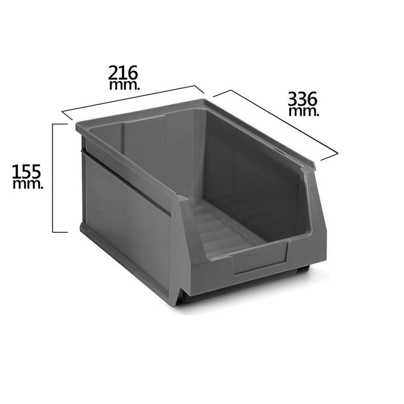 Gaveta Apilable Almacenamiento Gris Nº54 336x216x155 mm. (6/6) TAYG